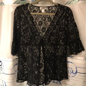 LOFT Lacy black top, boutique
